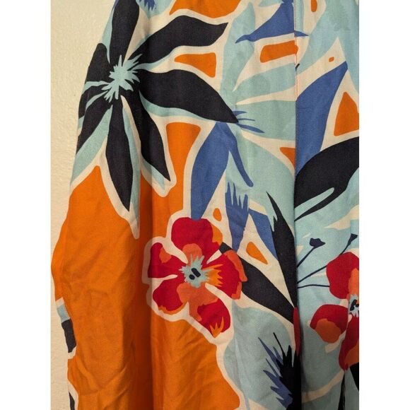 Women's Soft Surroundings Cabana Bay Wide Leg Crop Pants Vermillion Aqua 2X - Picture 9 of 12